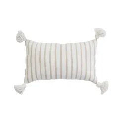 Outlet Beige Striped Moroccan Pillow Pillows