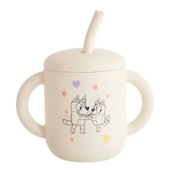 Online Bluey Silicone Training Cup + Straw Tableware