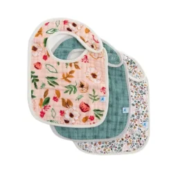 Hot Cotton Muslin Classic Bibs - 3 Pack Bibs & Burp Cloths