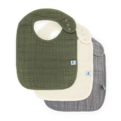 Hot Cotton Muslin Classic Bibs - 3 Pack Bibs & Burp Cloths