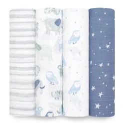 Clearance Cotton Muslin Swaddles - 4 Pack Swaddles