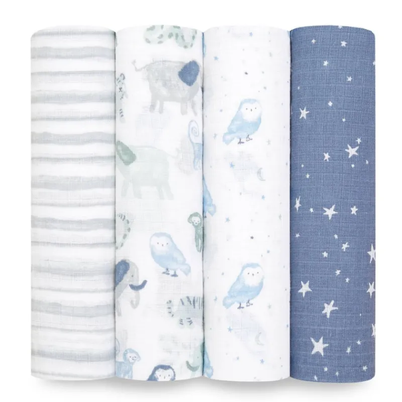 Clearance Cotton Muslin Swaddles - 4 Pack Swaddles