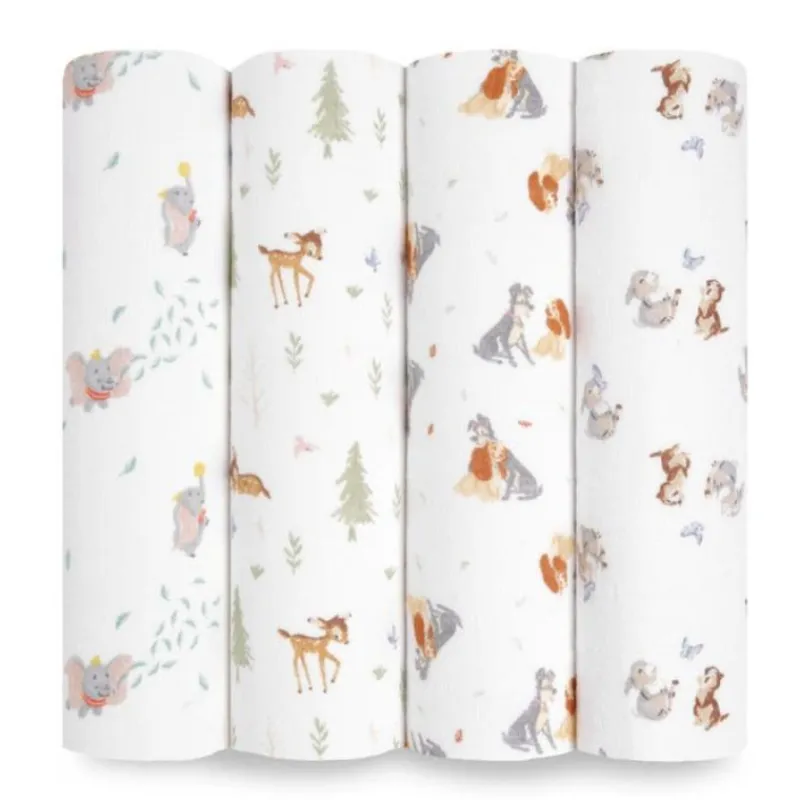 Clearance Cotton Muslin Swaddles - 4 Pack Swaddles
