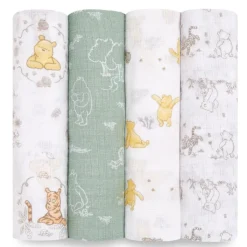Clearance Cotton Muslin Swaddles - 4 Pack Swaddles