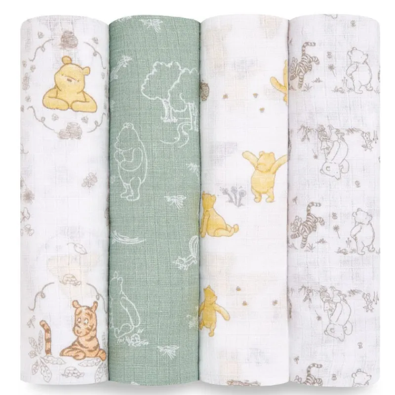 Clearance Cotton Muslin Swaddles - 4 Pack Swaddles