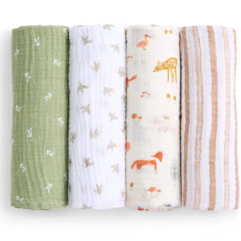 Clearance Cotton Muslin Swaddles - 4 Pack Swaddles