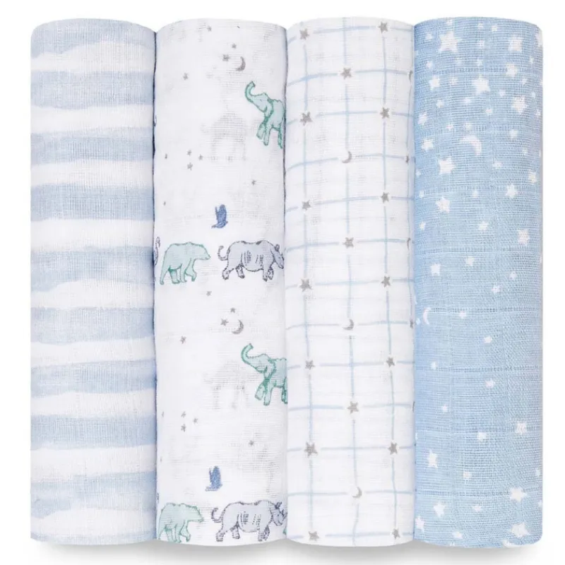 Clearance Cotton Muslin Swaddles - 4 Pack Swaddles