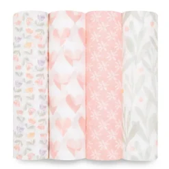 Clearance Cotton Muslin Swaddles - 4 Pack Swaddles