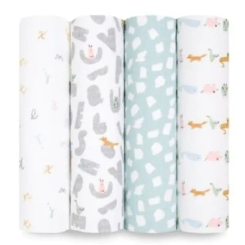 Clearance Cotton Muslin Swaddles - 4 Pack Swaddles