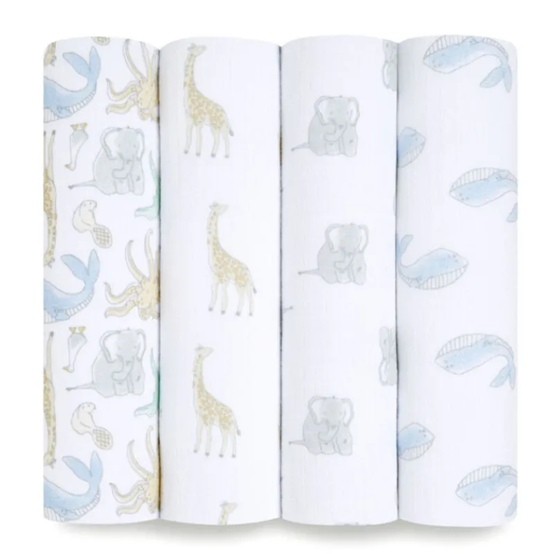 Clearance Cotton Muslin Swaddles - 4 Pack Swaddles
