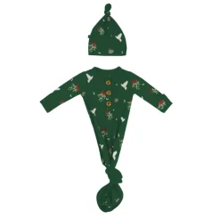 Holiday Knotted Gown & Hat Sleepers