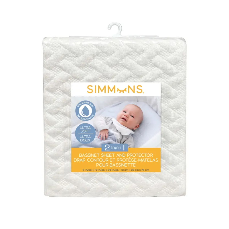 Clearance 2-in-1 Bassinet Sheet and Protector Bedding