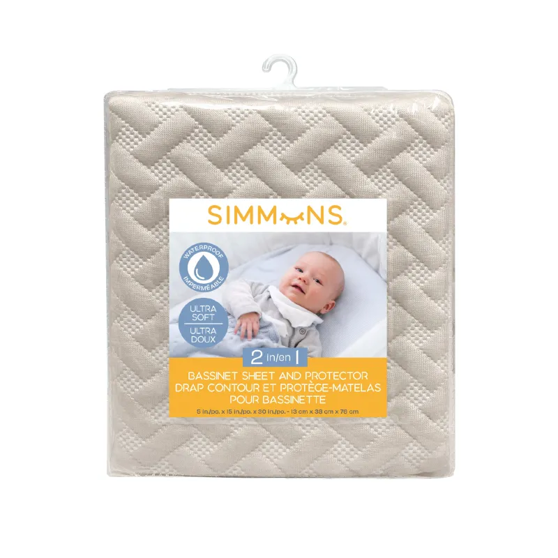 Clearance 2-in-1 Bassinet Sheet and Protector Bedding