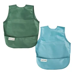 Hot Mess-Proof Apron Bib - 2 Pack Bibs & Burp Cloths
