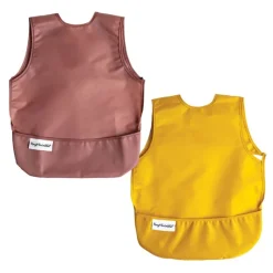 Hot Mess-Proof Apron Bib - 2 Pack Bibs & Burp Cloths