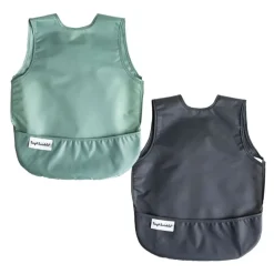 Hot Mess-Proof Apron Bib - 2 Pack Bibs & Burp Cloths