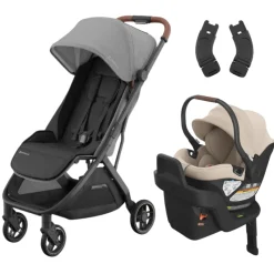 Minu V3 Stroller + Aria Infant Car Seat + Car Seat Adapters Travel System Lightweight & Travel Strollers|Infant Car Seats