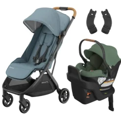 Minu V3 Stroller + Aria Infant Car Seat + Car Seat Adapters Travel System Lightweight & Travel Strollers|Infant Car Seats