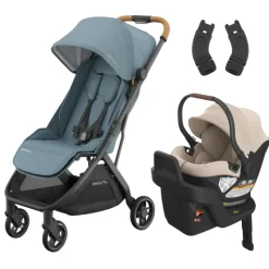Minu V3 Stroller + Aria Infant Car Seat + Car Seat Adapters Travel System Lightweight & Travel Strollers|Infant Car Seats