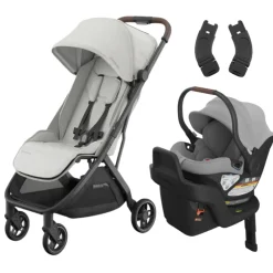 Minu V3 Stroller + Aria Infant Car Seat + Car Seat Adapters Travel System Lightweight & Travel Strollers|Infant Car Seats