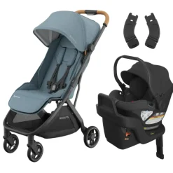 Minu V3 Stroller + Aria Infant Car Seat + Car Seat Adapters Travel System Lightweight & Travel Strollers|Infant Car Seats