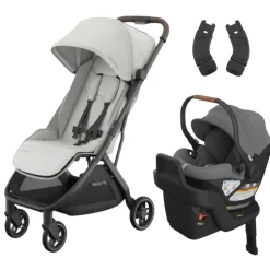 Minu V3 Stroller + Aria Infant Car Seat + Car Seat Adapters Travel System Lightweight & Travel Strollers|Infant Car Seats