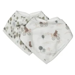 Muslin Bandana Bib Set - 2 Pack Bibs & Burp Cloths