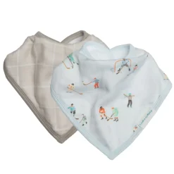 Muslin Bandana Bib Set - 2 Pack Bibs & Burp Cloths