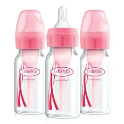 Best Option+ Narrow 4oz Bottle - Pink (3 Pack) Bottle Feeding