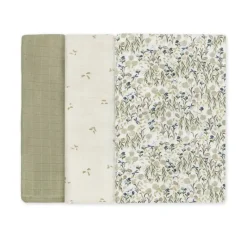 Clearance Organic Baby Muslin Squares 3 Pack Bibs & Burp Cloths