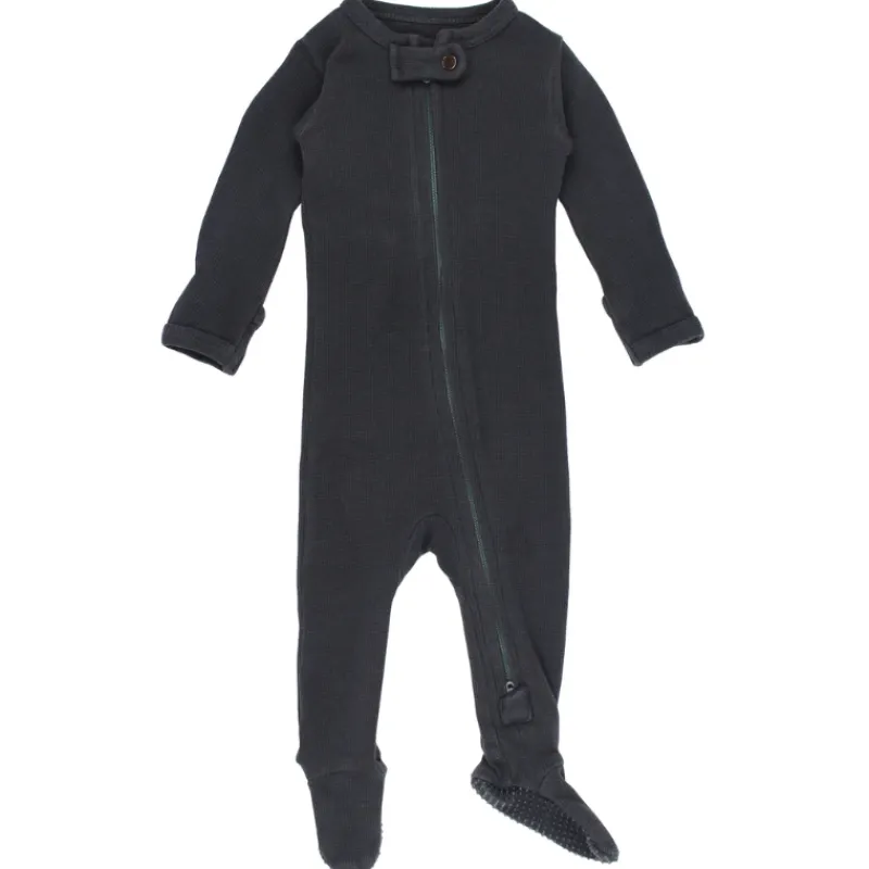 Online Organic Thermal 2-Way Zipper Footie Pajamas