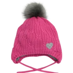 Hot Pom Pom Heart Hat Hats