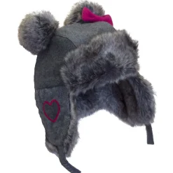 Outlet Pom Trapper Hat - Grey Hats