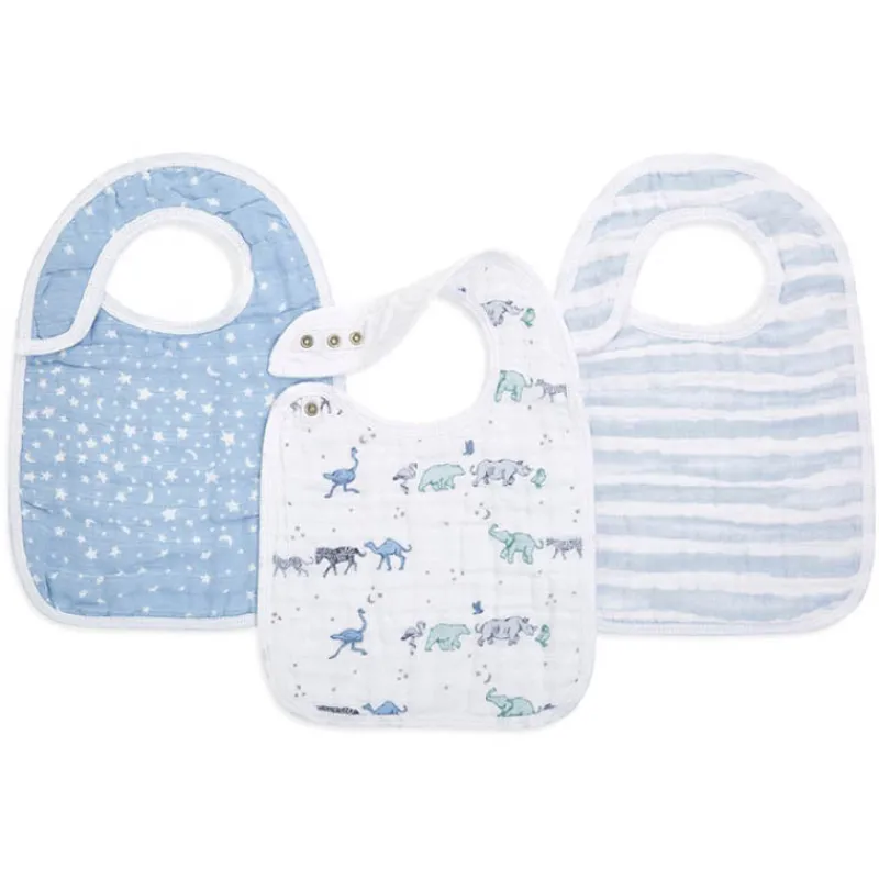 Clearance Snap Drool Bibs - 3 Pack Bibs & Burp Cloths