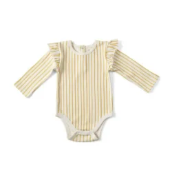 Hot Stripes Away Long Sleeve w/ Ruffle One-Piece Onesies