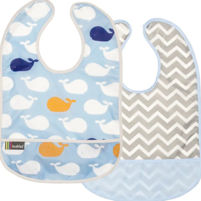 New Waterproof Clean Bibs - 2 Pack Bibs & Burp Cloths