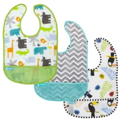 Clearance Waterproof Clean Bibs - 3 Pack Bibs & Burp Cloths